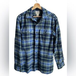 Classic Blue and Green Plaid Men's Shirt